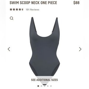 SKIMS Scoop Neck One Piece Swimsuit - Charcoal Gray